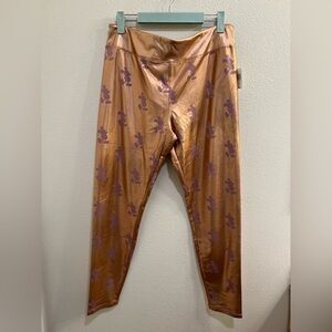 NWT Disney Parks Metallic Rose Gold Mickey Mouse Leggings  Adult Size L